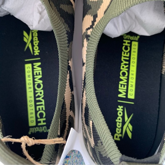 Reebok Onlux Slip On Women’s walking Marche Shoes Sz 10 Stucco Army Green Black - Picture 13 of 15